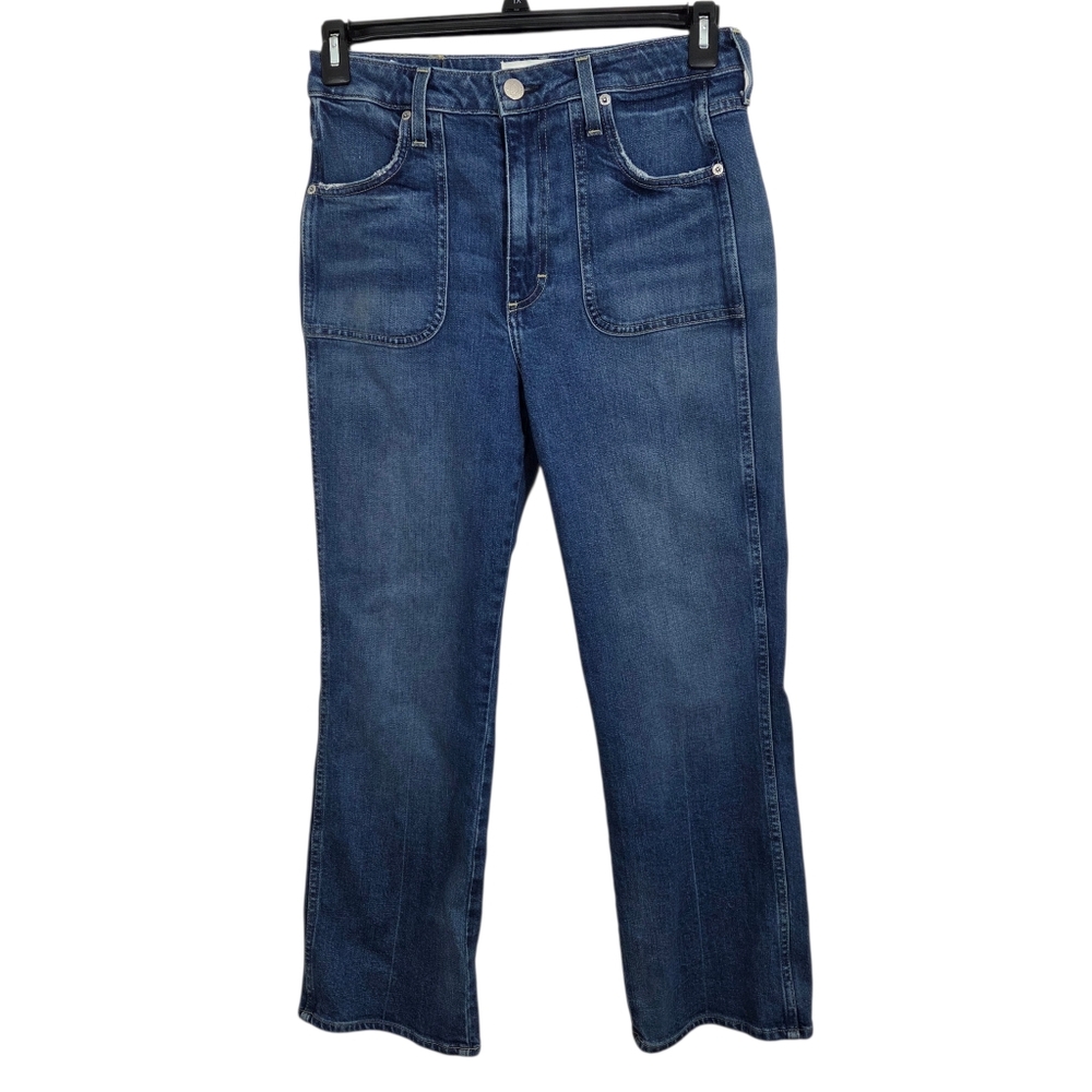 AMO Abigail Jeans Peaceful Wash Size 29 Crop Flare High Rise Denim Boho